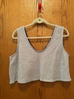 altar’d state women's Light Gray Knit Crop Tank Top - Casual Sleeveless